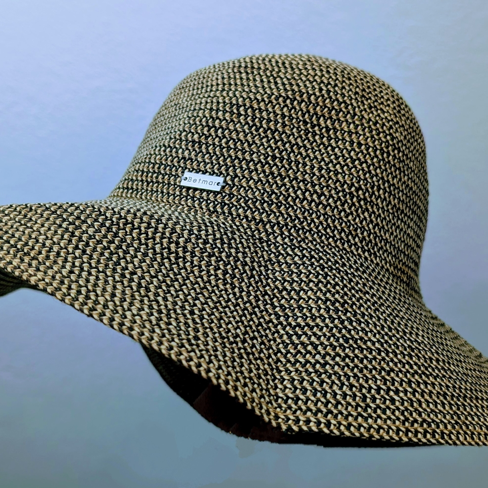 Betmar Tan and Black Wide-Brimmed Hat